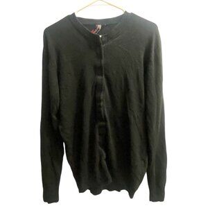 Vintage Y2K True Rocker Black Knit‎ Long Sleeve Cardigan Size Large